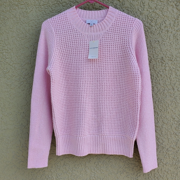 NWT Lucky Brand Pink Waffle Knit Pullover Sweater - Picture 2 of 3